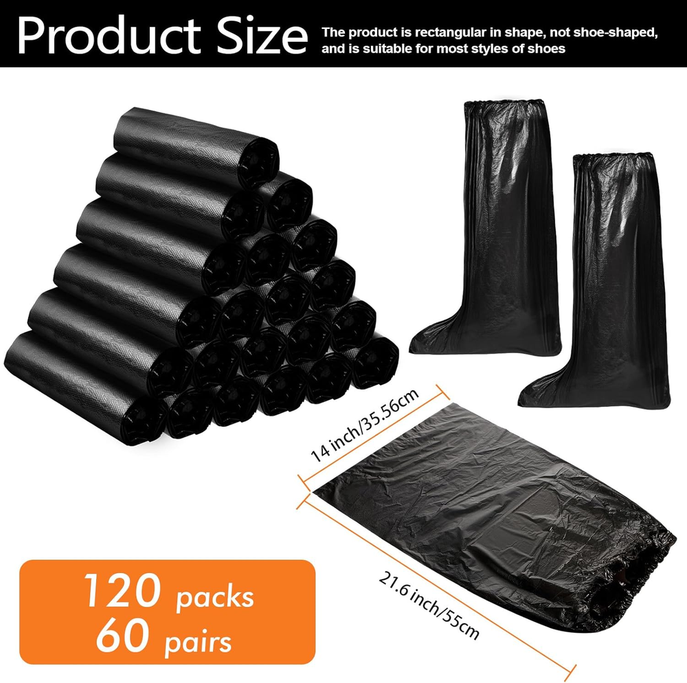 Disposable Shoe Covers Disposable Non Slip Plastic Boot Covers Long Waterproof