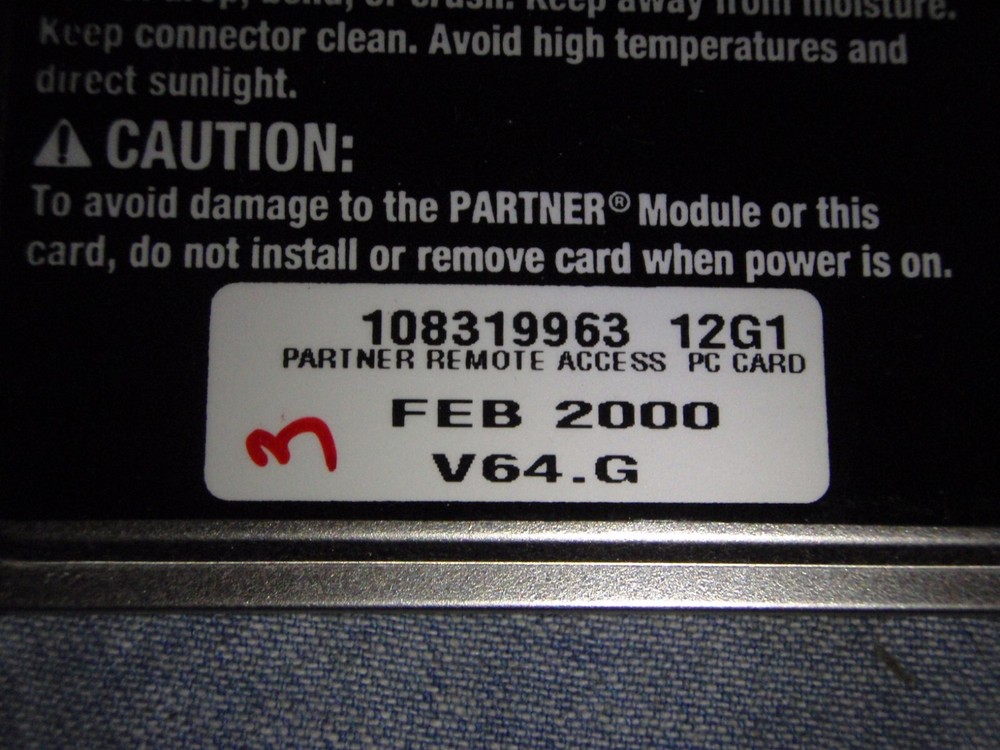 Lucent Technologies Partner Remote Access PC Card 12G1 108319963 "tested"