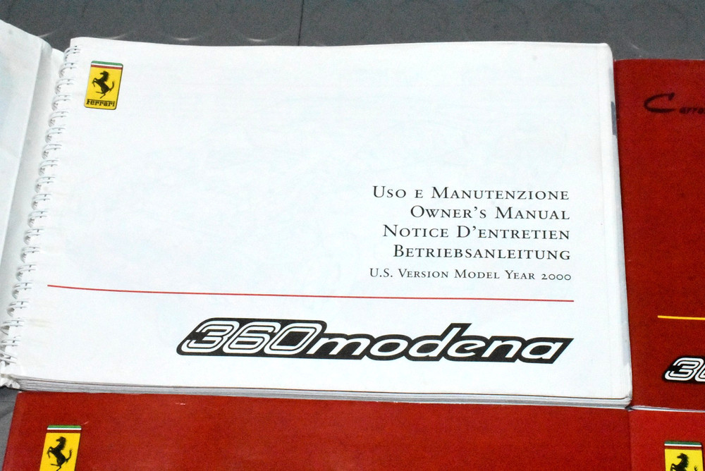 2000 Ferrari 360 Modena Owners Manual - SET