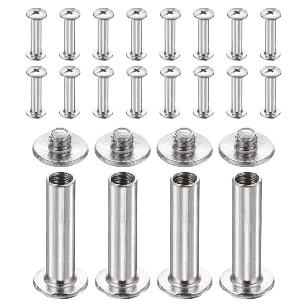20set Phillips Chicago Screw M4x20mm Binding Post Screw, Silver