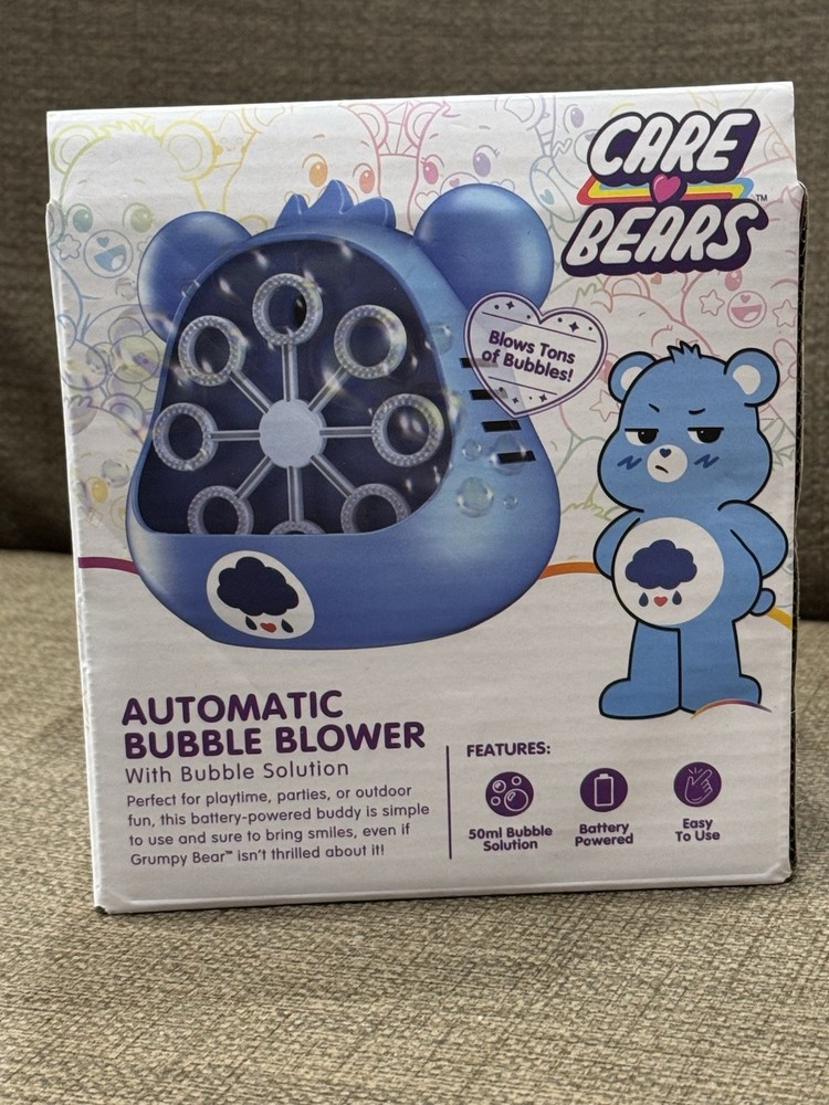 Care Bears Bubble Blower 8.25"H - Blue Grumpy Bear NEW Great Gift For Spring