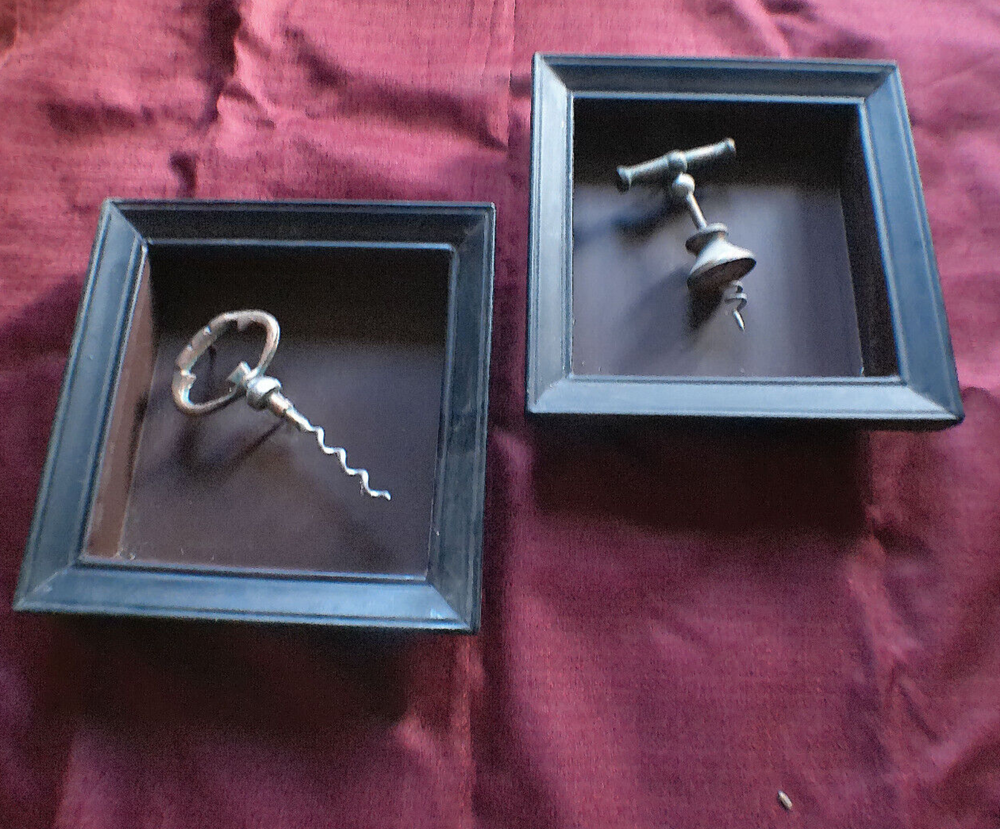 2 Vintage Wall Mount Corkscrew Display