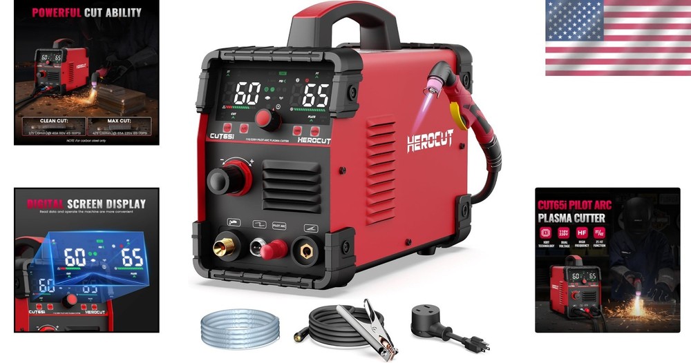 65A Dual Voltage Plasma Cutter Machine with Non-Touch Pilot Arc Functionality