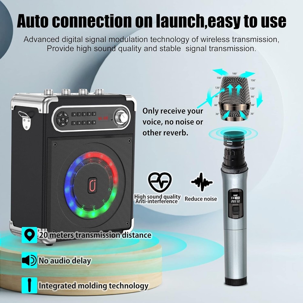 Multi-Function Karaoke Machine with Built-in Subwoofer - Perfect for Any Event