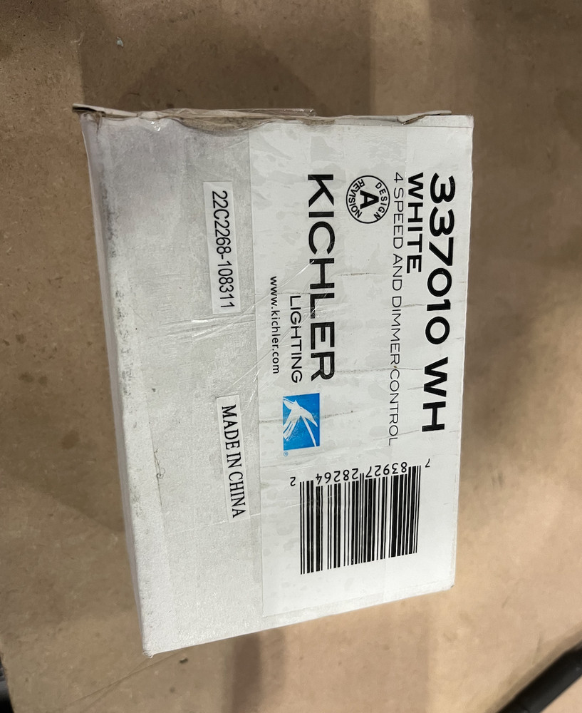 KICHLER 4-Speed Dual Slide Fan Switch Control, Light White