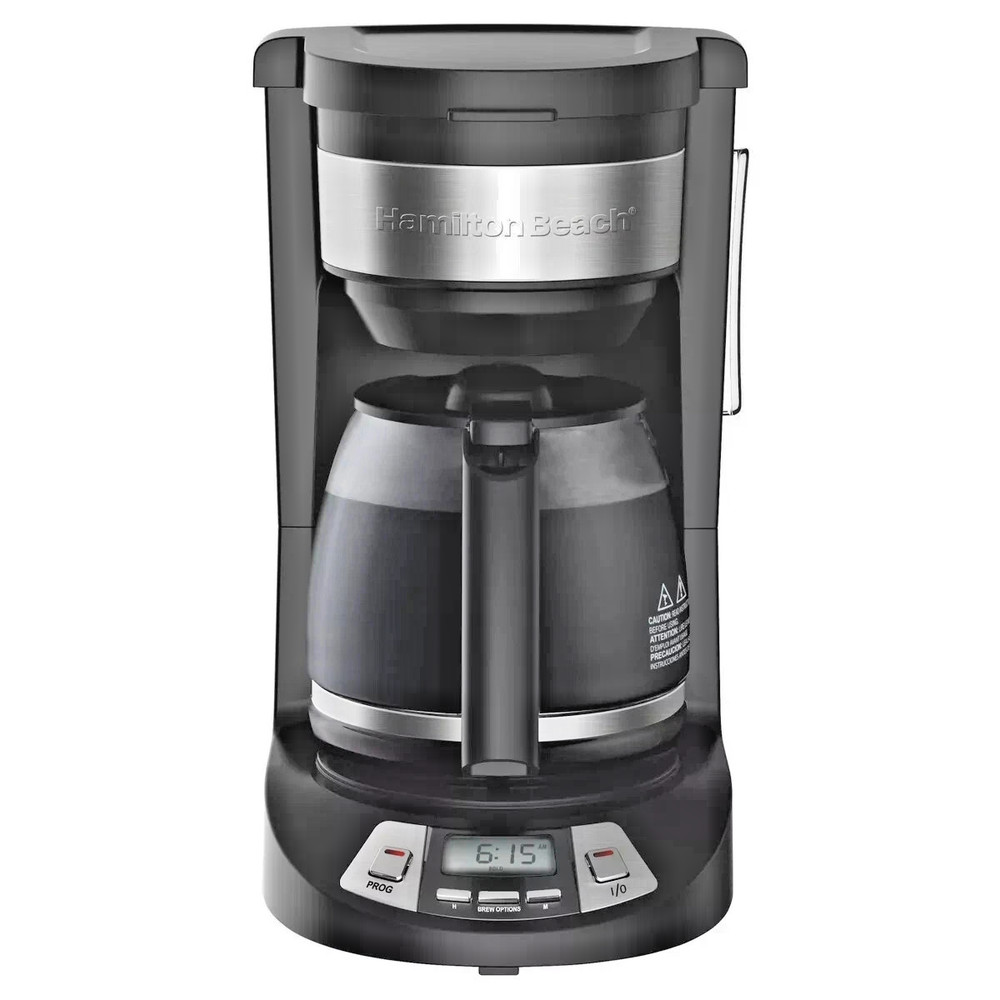 HAMILTON BEACH PROGRAMMABLE COFFEE MAKER 12 CUP CAPACITY W/AUTO PAUSE AND POUR