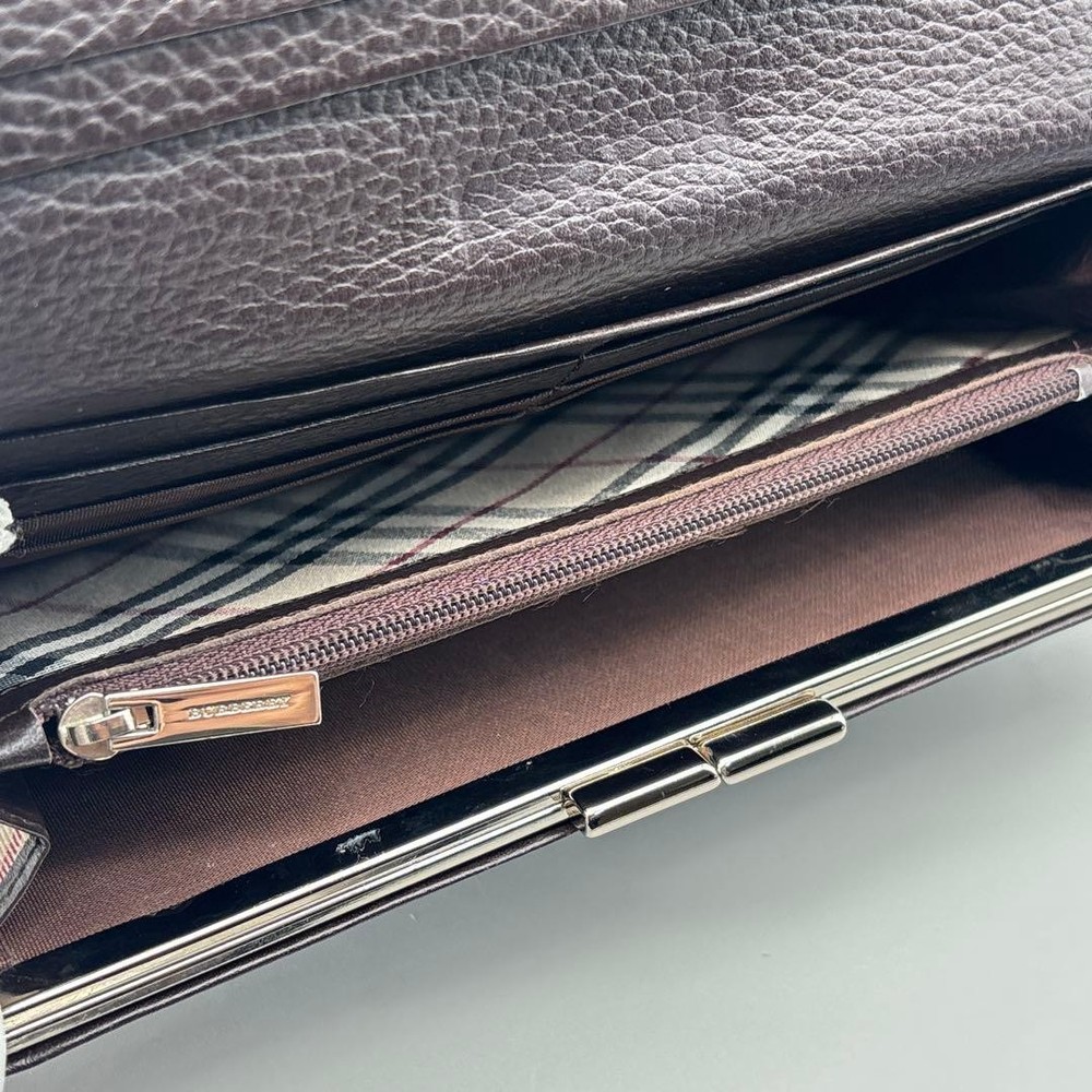 Burberry Nova Check Frame Long Wallet Leather