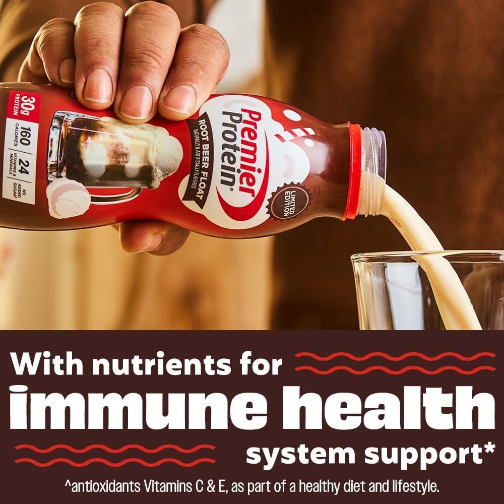 Protein Shake Root Beer Float 30g Protein Sugar Free 11.5oz 12 Pack Ready Drinks