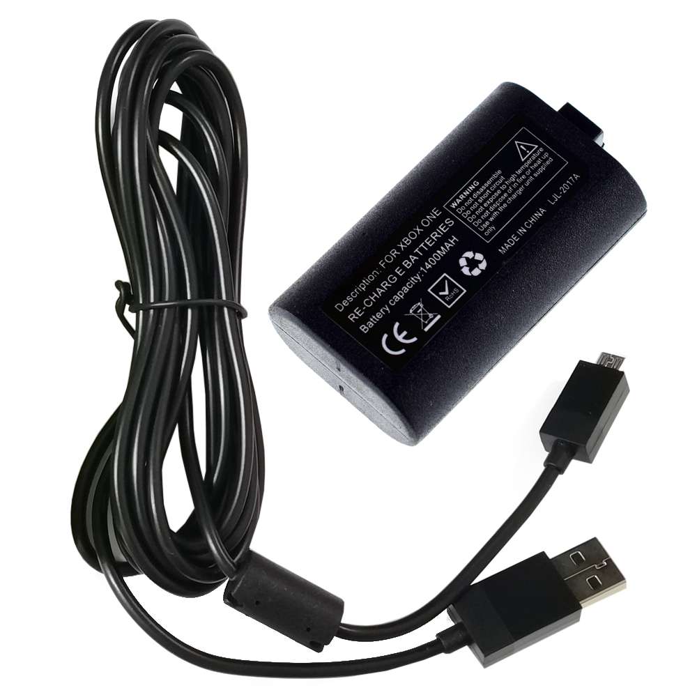 2Pack For Official Microsoft XBOX ONE Controller Play and Charge Kit 1400mAh