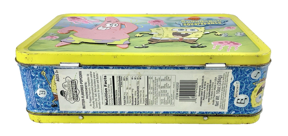 Nickelodeon SpongeBob Squarepants Embossed Tin Lunch Box Patrick 2002 Vintage