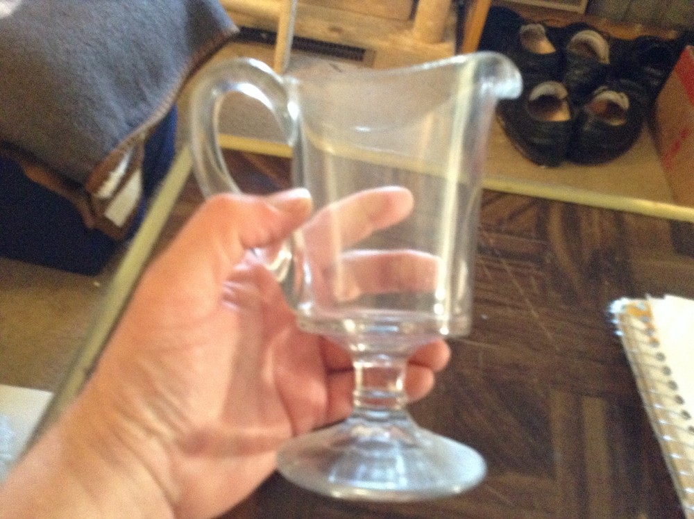 Clear glass table pitcher