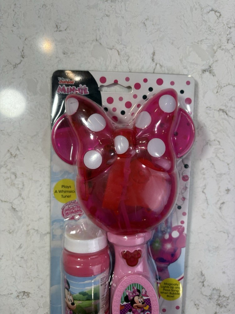 Disney Minnie Mouse Light & Sound Musical Bubble Wand w Solution -Package Damage