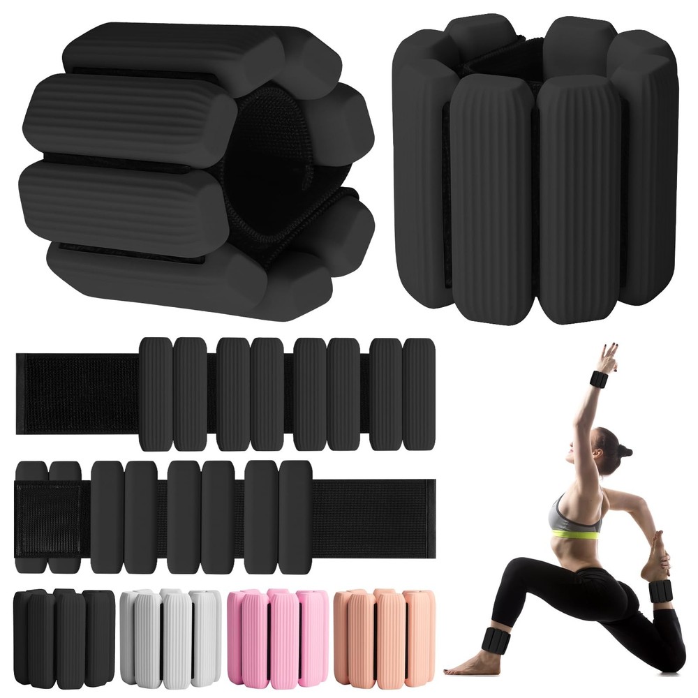 Wrist Weights, 2Pack Adjustable Wearable Ankle medium-sized, Black