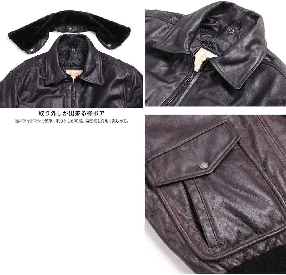 DEGNER Vintage Flight Leather Jacket Shoulder Elbow Back Chest Protector XL SIZE