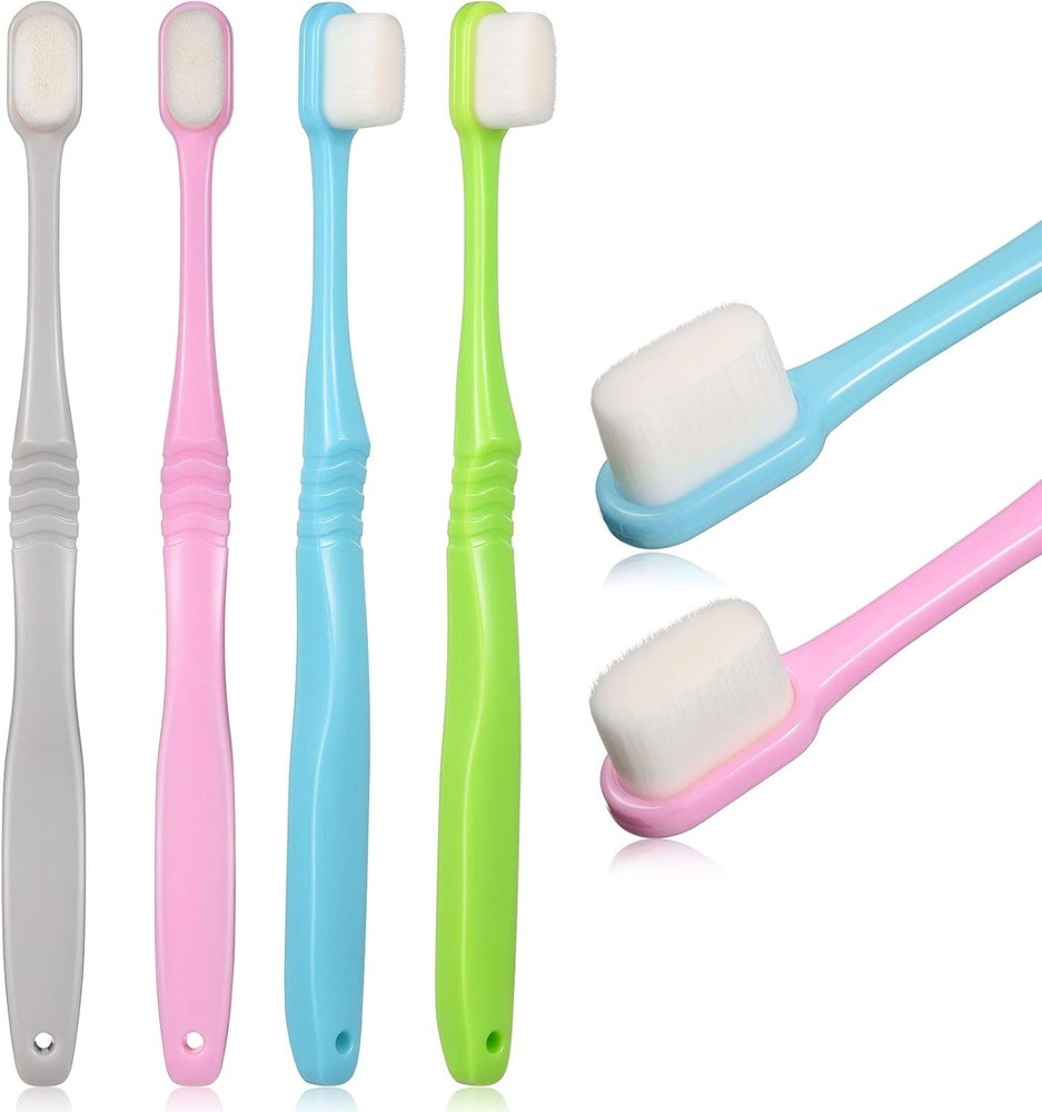 4 Pieces Soft Micro-Nano Manual Toothbrush Extra Soft Bristles