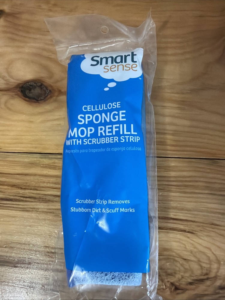 Smart Sense Cellulose Sponge Mop Refill With Scrubber Strip.