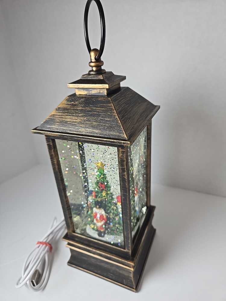 Christmas snow globe lantern With Tree & Nutcrackers - Battery Or DC.
