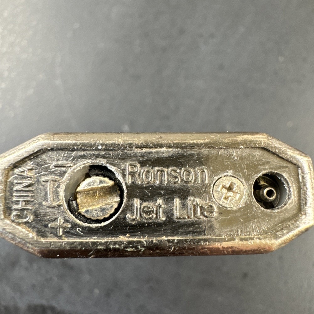 RONSON Jet Lite Butane Lighter SMOKE GREY - Works