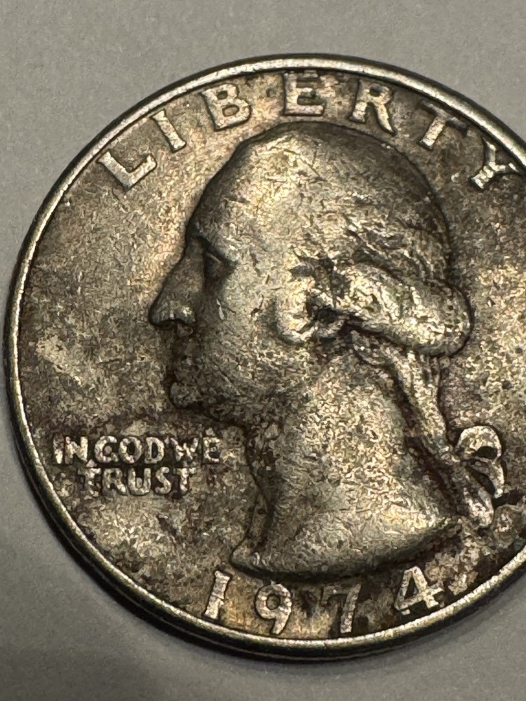 RARE 1974 QUARTER, NO MINT MARK ERROR, MULTIPLE LETTER ERRORS