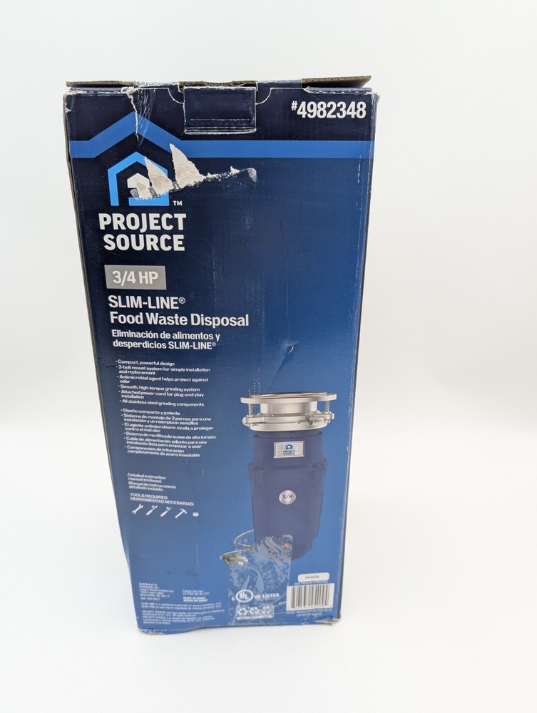Project Source Continuous feed 3/4-HP Septic Safe Corded Garbage Disposal