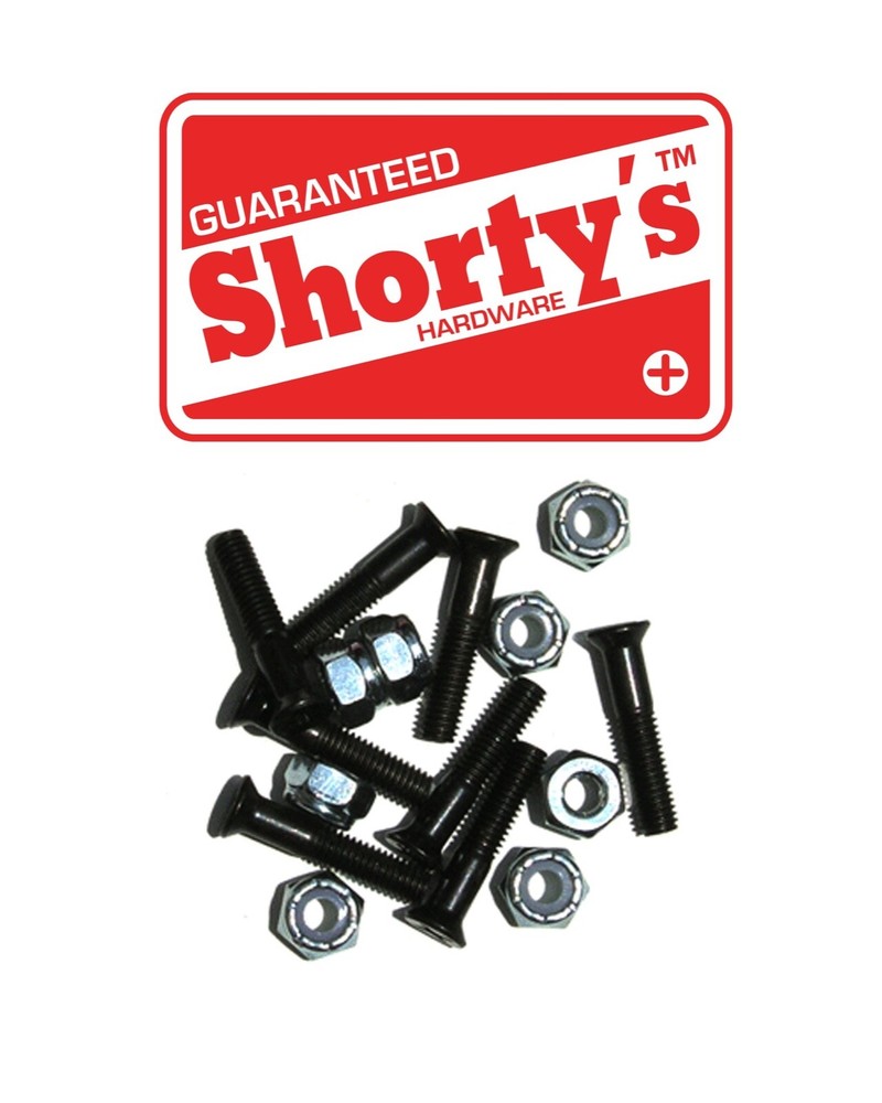 Shorty's Original Phillips head 1" Skateboard Hardware Black Half Thread Sticker
