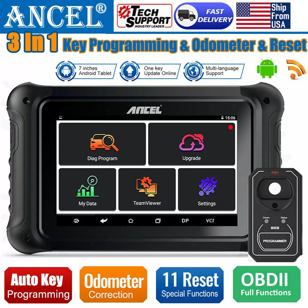 ANCEL Car Odometer Correction Tool Key IMMO program OBD2 Diagnostic Scanner