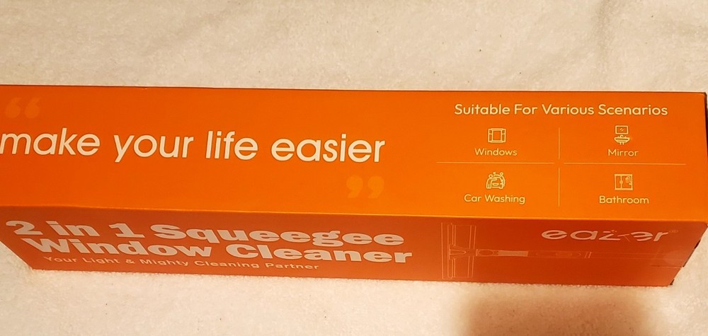Eazer 64'' Squeegee Window Cleaner 2 in 1 Rotatable Orange/Gray/Silver
