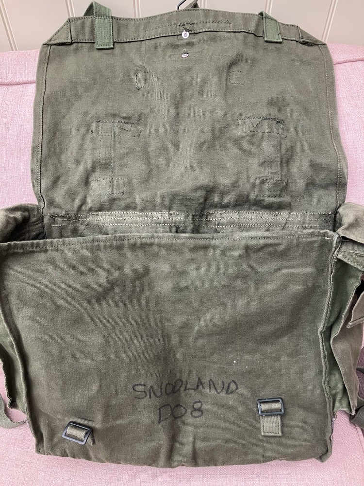 British Army 58 Pattern Large Pack Rucksack Converted Green Cotton Webbing Bag