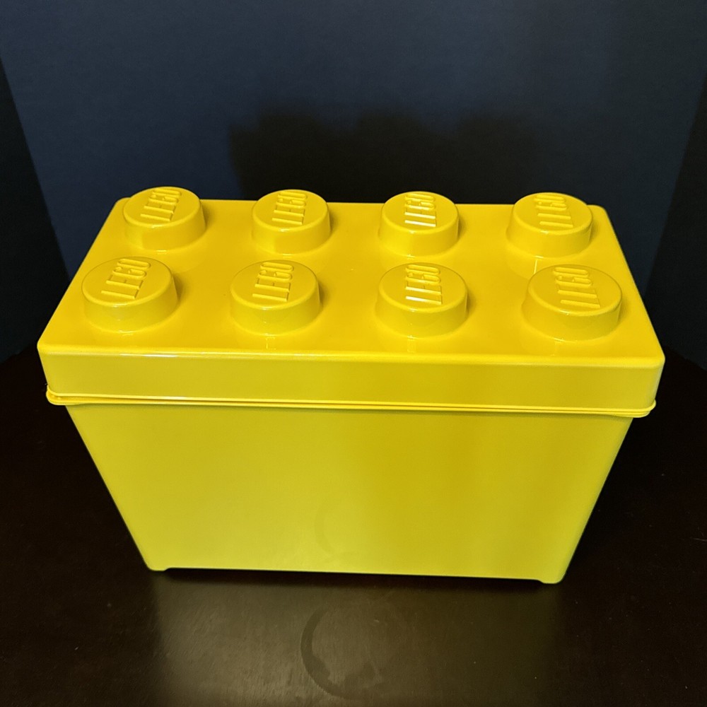 LEGO EMPTY Box & Lid ONLY CLASSIC Large 8 Stud Yellow Brick Storage Container