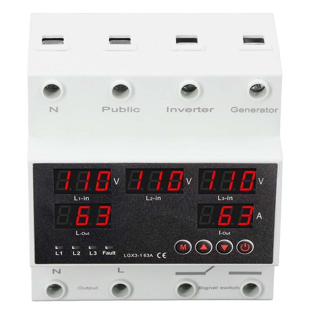 ´AC110V 3 Phase 4 Wire Automatic Transfer Switch 63A Changeover Switch Voltage