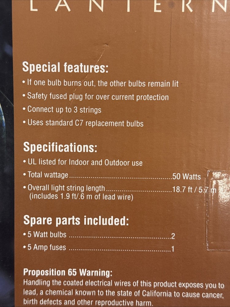 Costco Round Metallic Copper Lantern String Lights NIB