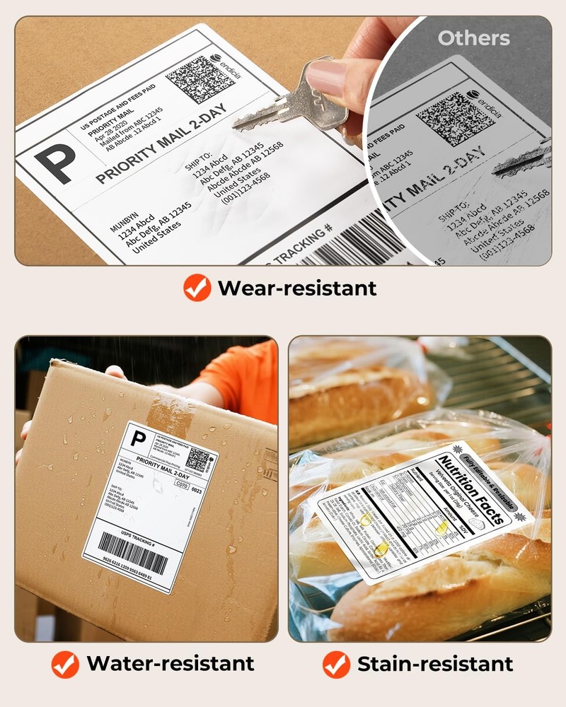 MUNBYN 4x6 Direct Thermal Printer Label, Shipping Labels Compatible with