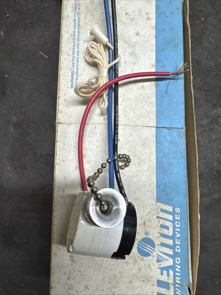 Leviton 1691-50 Pull Chain Switch Three Speed Four Position  White