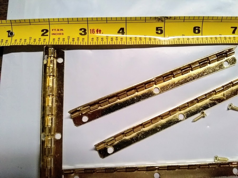 STOP HINGE 4 Brass Plated Hinges Size 4-½" x 3/8" Leaf with screws Mortise Type