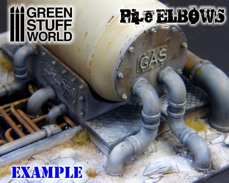 Plasticard Pipe ELBOWS - 6 mm - HIPS Polystyrene - Pipeline Tubing