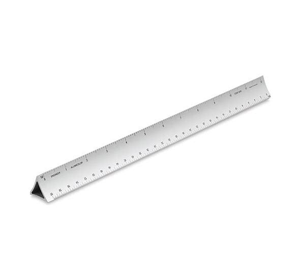 Alumicolor Engineer Hollow Drafting Scale Ruler 12" Silver School Office Home