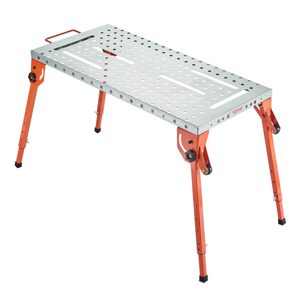 VEVOR Welding Table 44" x 21" 500LBS Folding Workbench with 4-Level Adjustable