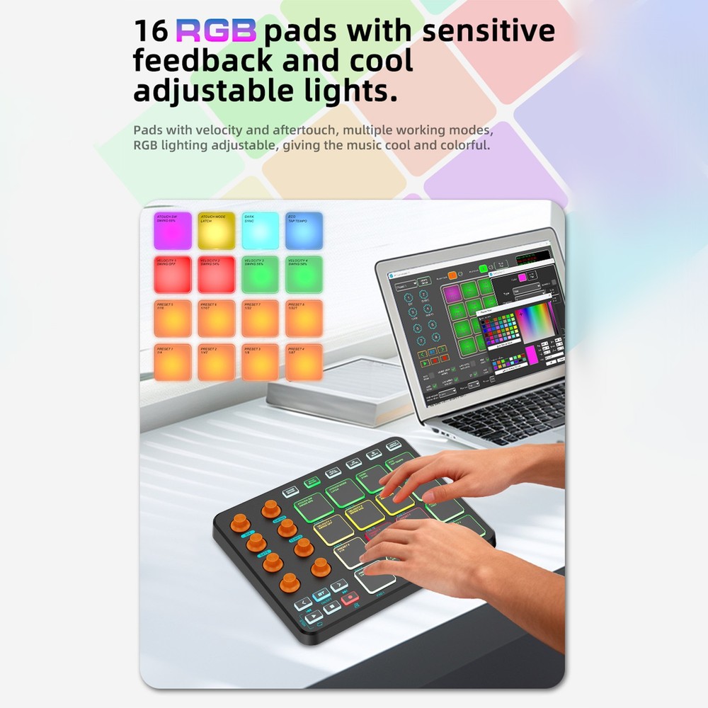 Wireless MIDI Controller Portable Keyboard Pad For Beginners