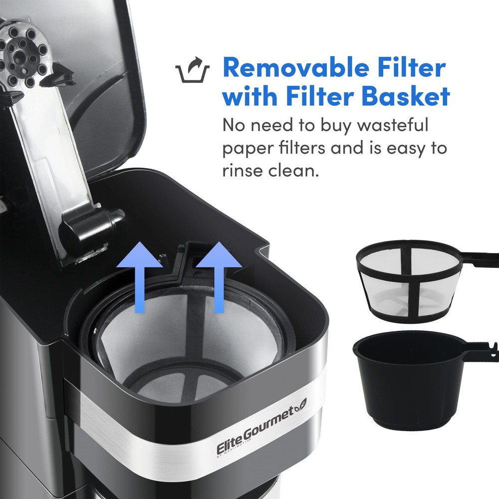 EHC114 Personal Single-Serve Compact Coffee Maker Brewer Includes 14Oz. Therm...