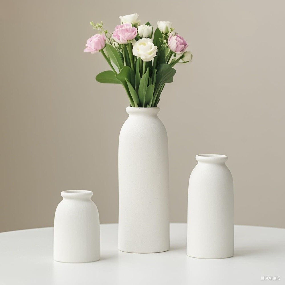 Ceramic Vase Set Small Boho Farmhouse Decor