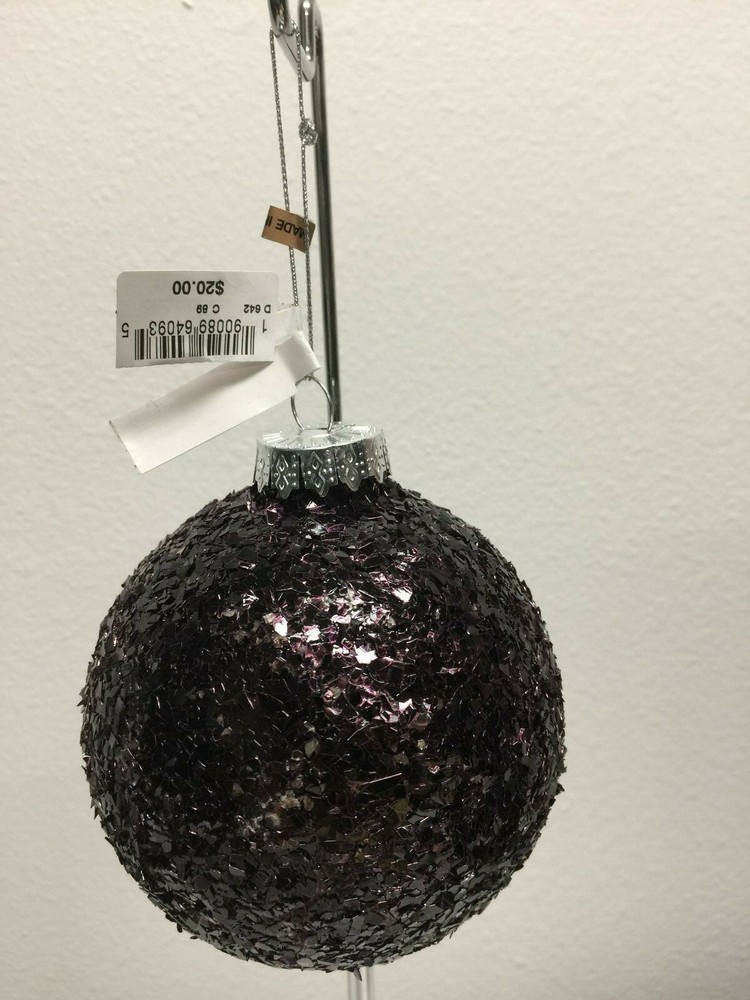 PURPLE GLASS BALL BASIC Christmas Ornament NEW