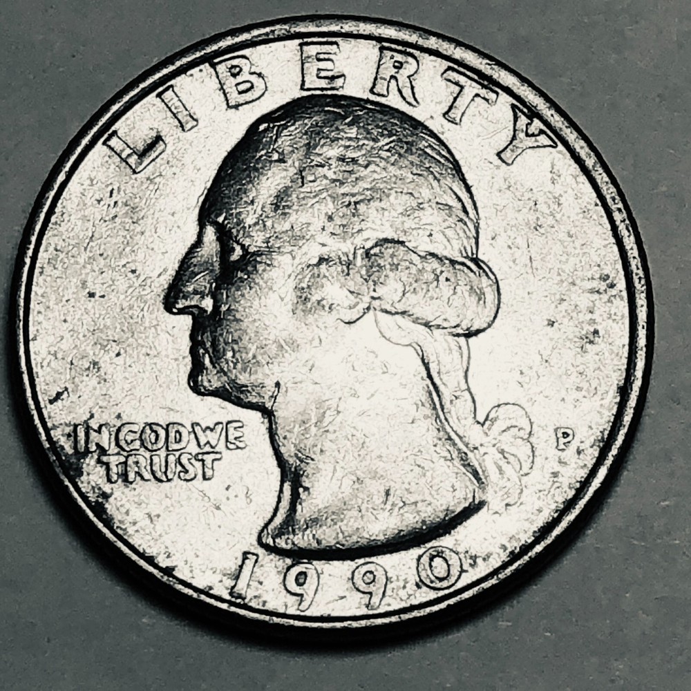 1990 P Washington quarter folder filler circulated