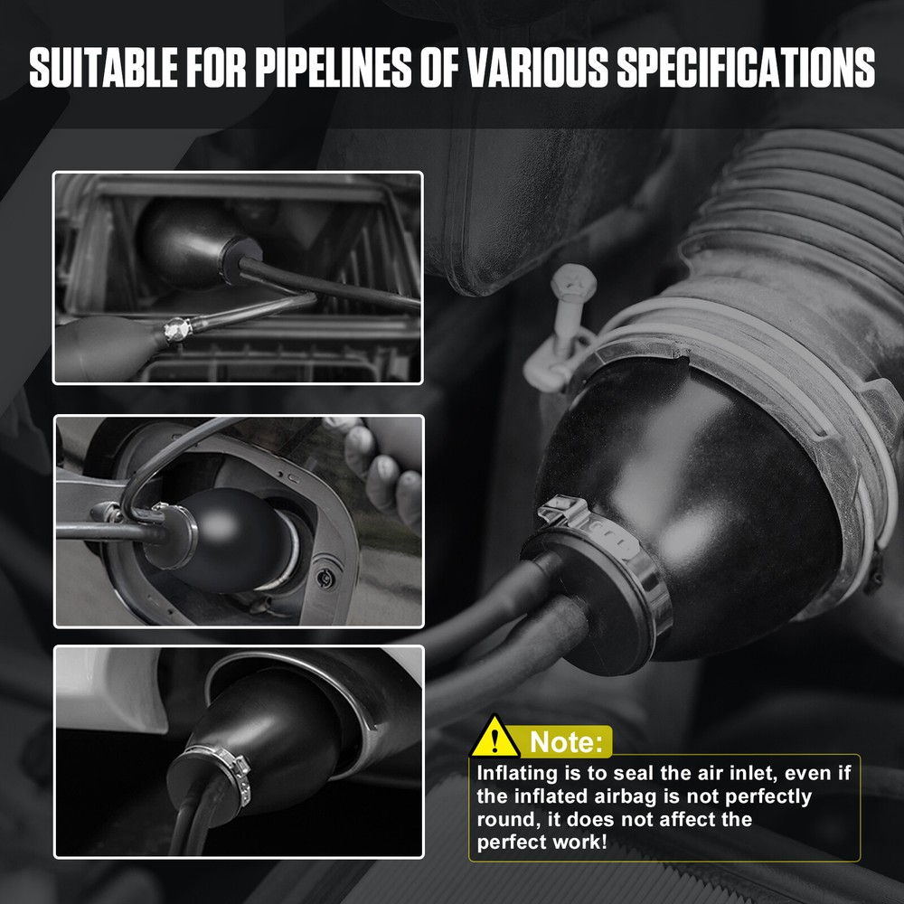 Universal Intake Adapter Car Smoke Machine Inflatable Bladder for Leak Detector