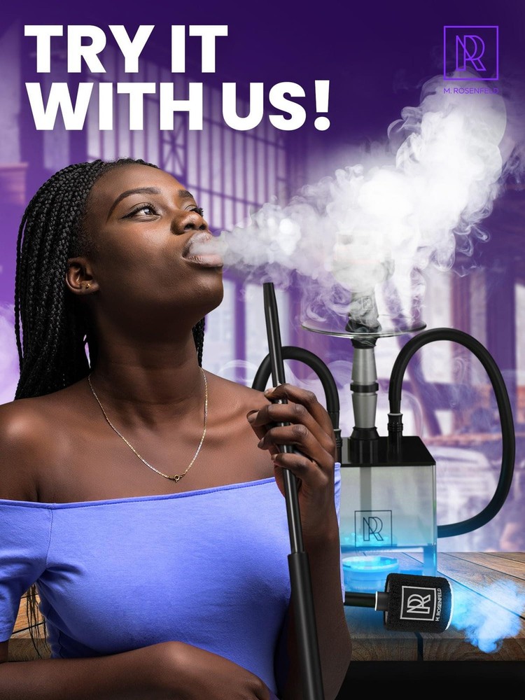 Hookah Starter Pump Purple Rechargeable with LED