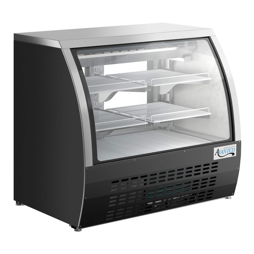 47" Black Curved Glass Refrigerated Deli Case