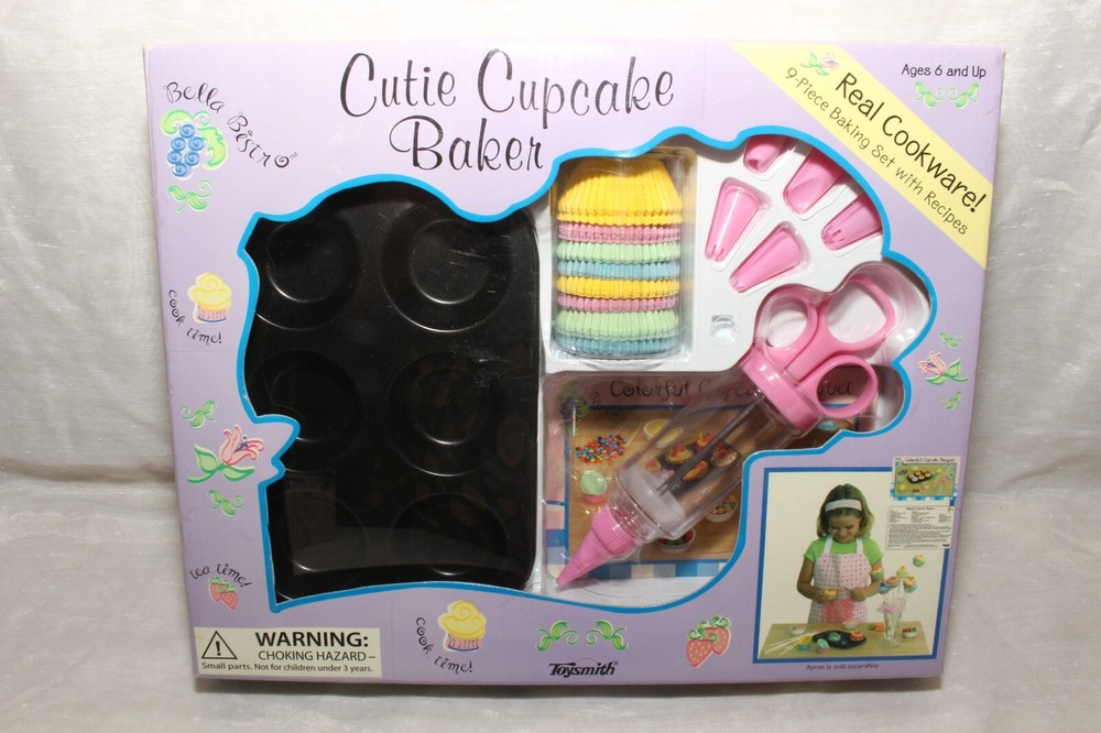 Toysmith Cutie Cupcake Baker Cupcake Baking Set Real Cookware