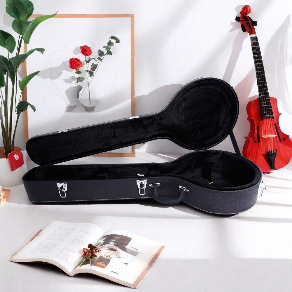 Black Banjos Hard Shell Case With 5-6 String & Microgroove, Banjoline Hard Case