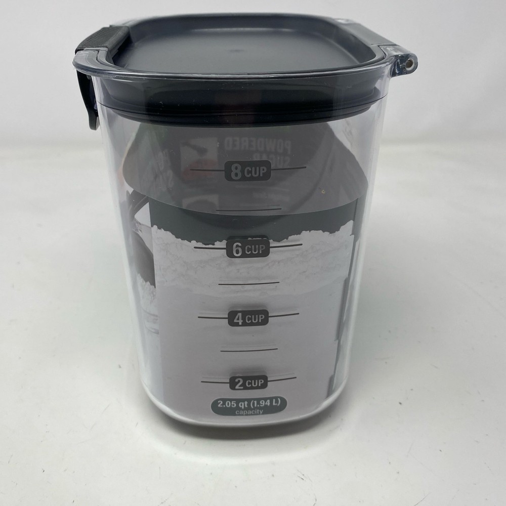 Progressive ProKeeper+ Powdered Sugar Container, Clear/Gray, 2.05 Qt