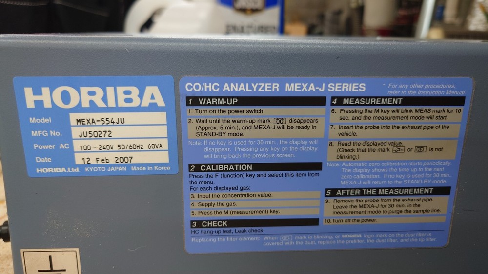 Horiba Mexa 554 JU Emissions analyzer