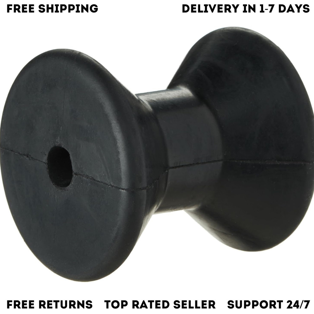 3 Inch Mounting Width Boat Trailer Black Molded Rubber Bow Stop Roller